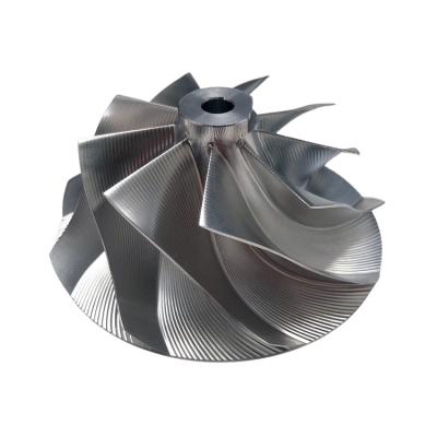 China Aluminum Alloy Billet GTX3076R GTX3576R GENIUS GEN2 Compressor Wheel Billet 9 Blade Point Mill Processing for sale