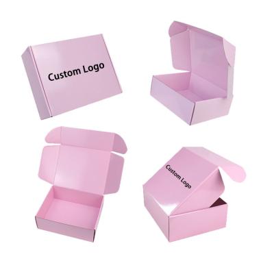 China Recyclable Black Box Cheap Pink Women Cardboard Paper Packaging Price Custom Gift Corrugated Shipping Paper Boxes for sale