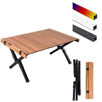 China New Design Outdoor Wooden Garden Easy Carrying Small Dining Set Long Fold Up Wooden Camping Folding Picnic Table for sale