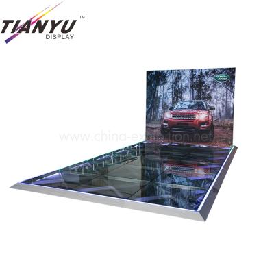 China Easy Installed Trade Show Dance Glass Floor Glamping Stage For Exhibition Booth for sale