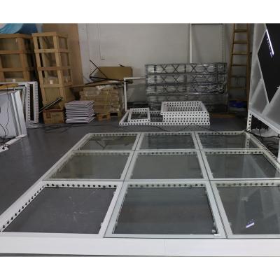 China Best Selling High Quality 12mm Thick Glass Led Exhibition Floor Panel Wedding Walkway Floor Customized Size for sale