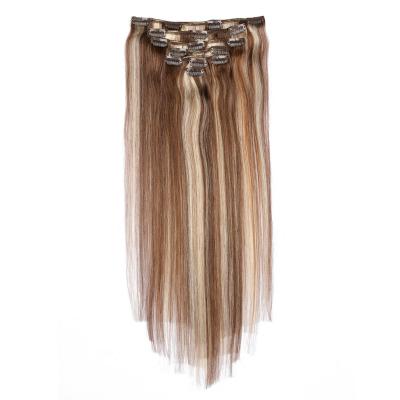 China Wholesale Best Quality Virgin Silky Straight Bone Stock Straight Human Hair Highlight Big Wave Highlight Clip In Hair Extensions for sale