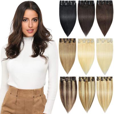 China Silky Straight Full Wave Thick Head Clip In Extensions Real Remy Hair Extensions Natural Human Hair Extensions Hair for sale