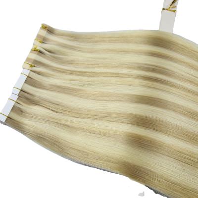 China Silky Straight Wave Ready To Ship Natural Cuticle Brown Untouched Tape In Hair Extensions Remy PU Factory Wholesale Price à venda