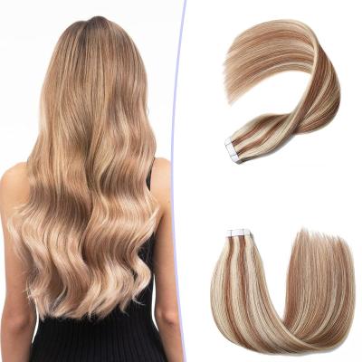 China European High Quality Silky Straight Wave Hair Tape In Extension Remy Tape Hair Extensions Natural Hairline en venta