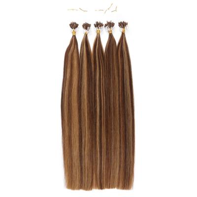 China Wholesale High Quality Silky Straight Prebonded Silky Straight Human Highlight Ring Hair Micro Wave Extensions Italian Virgin Bone Keratin for sale