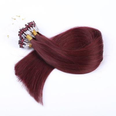 China Silky Straight Keratin Remy Hair Extensions Silky Straight Micro Ring Loop Hair Bulk Price OEM Wholesale Price Best Selling For White Women for sale