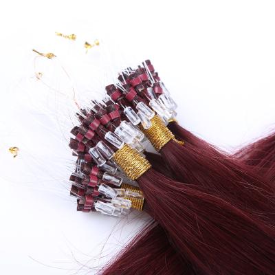 China Wholesale 12A Silky Straight Wave Remy Micro Loop Ring Hair Extensions Double Drawn Russian Extension Micro Hair Ring Tips for sale