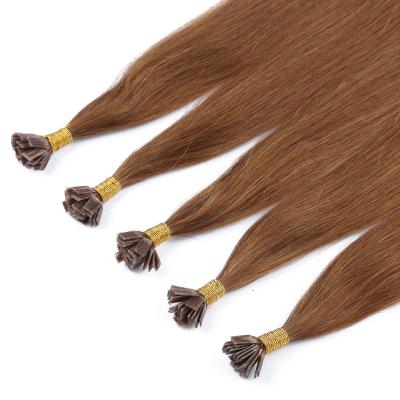 China Wholesale Flat Hair Remy Human Hair Brown Silky Straight Wave Tip Hair Extensions for sale