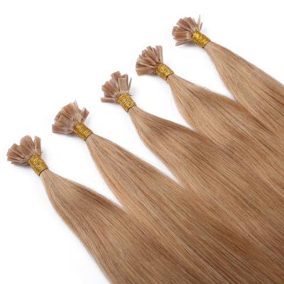 China Silky Straight Hair Double Wave Straight Hair Pulled Flat Tip Raw Hair Extensions for sale