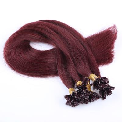 China Different silky straight wave hair eyebrow extensions bomb u tip hair extensions for sale