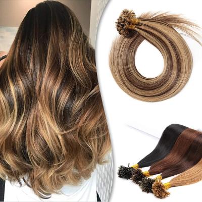 China European Raw Human Hair 100% U Tip Double Tip Big Wave Extensions Pulled Wave Extensions Silky Straight Good Quality Human Hair for sale