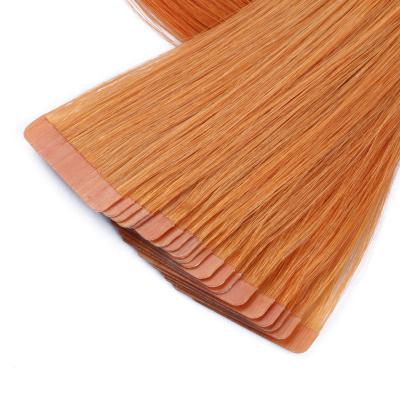 China Silky Straight Wave Good Quality Tape In Double Drawn OEM Fast Shipping Straight Hair Extensions Hair Russian Stock Wholesale for sale