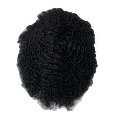 China Curly 10mm Afro Kinky Curly Mens Hairpiece For Color Mens Hair Wigs Full Lace Hairpiece Replacement For Hair Loss Men for sale