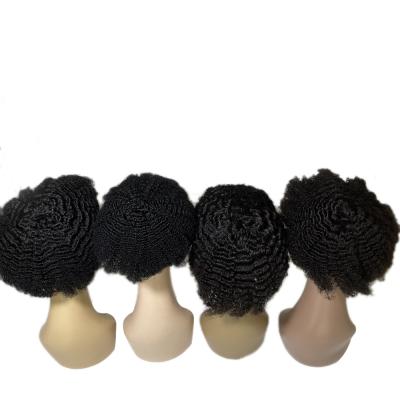 China Curly Afro Curly Men's Curly Toupee For Color Mens Hair Wigs Full Lace Hairpiece Replacement For Hair Loss Men for sale