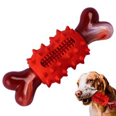 China Amazon Success Viable Ultra Durable Non-Toxic Pet Tooth Cleaning Bone Interactive Toys Dog Rubber Chew Toy Pet Toys for sale