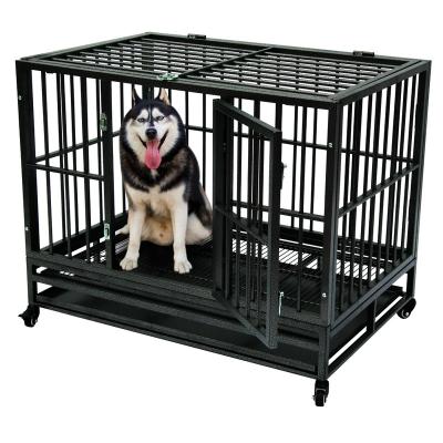 China Durable Thick Folding Stainless Steel Dog Cage Pet Cages for sale