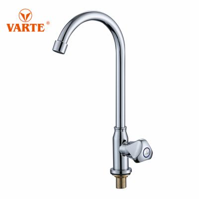 China Shinny Thermostatic Faucets The Long Polished Ridge Kitchen Sink Basin Faucet Single Hangle Neck Faucet Water Faucet for sale