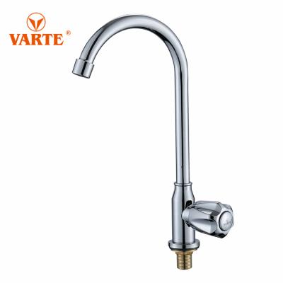 China Thermostatic Faucets Wholesale Single Handle Long Neck Faucet Water Ridge Kitchen Sink Basin Faucet for sale