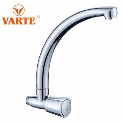 China Wholesale Shinny Thermostatic Faucets Polished Single Handle Long Neck Cold Water Taps Basin Mixer Taps for sale