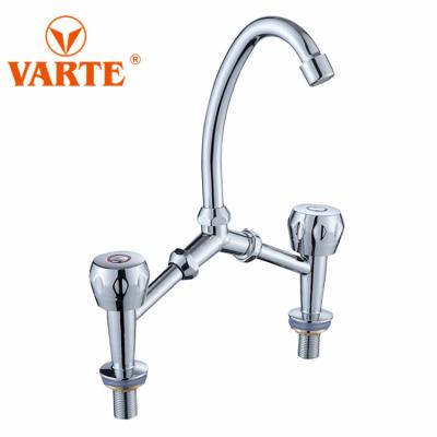 China Thermostatic Faucets New Arrival Double Handle Kitchen Sink Tap Stainless Steel Sink Mixer Tap For Kitchen for sale