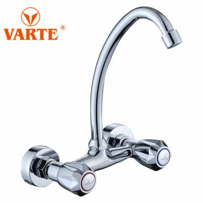 China Factory Directly Sale Thermostatic Zinc Alloy Brass Core Double Handle Wheel Bathroom Faucet for sale