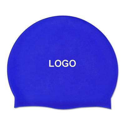 China Waterproof Custom Silicone Swim Cap Sports Printed Swimming Cap With Logo Print For Kids for sale