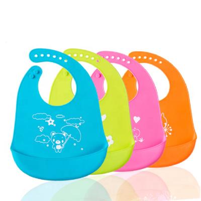 China BPA Free Hot Sale Silicone Baby Waterproof Easy Clean Bibs With Lightweight Baby Silicone Bib for sale