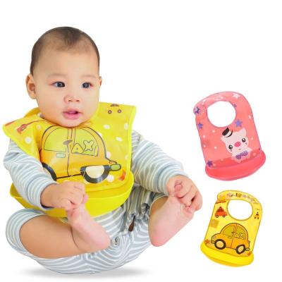 China BPA Free EVA Bib Easily Wipe Clean Comfortable Soft Silicone Waterproof Baby Bibs With Adjustable Two Button for sale