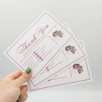 China Recyclable Personalized Modern Card Logo Printing Shop Cards Leaflet Thank You Business Card for sale