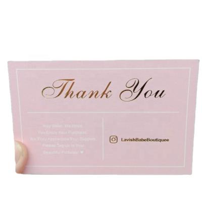 China New Design Recyclable Printed Thank You Card Gold Foil Greeting Card for sale