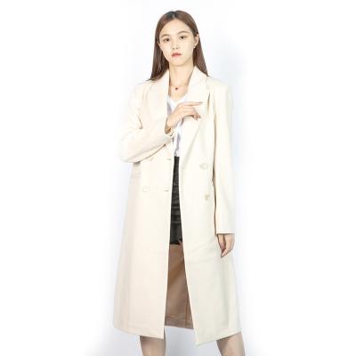 China Best Selling Breathable New Fashion Winter Long White Ditch Coat For Women for sale