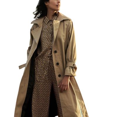 China 2022 Fashion Women Waterproof High Quality Trench Coat With Belt For Spring for sale