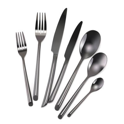 China Viable NO MOQ Hot Selling Stainless Steel Flatware Set, Black Color Cutlery for sale