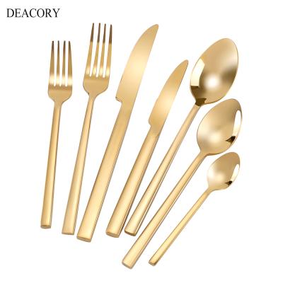 China Wedding Stainless Steel Gold Cutlery Set Sustainable High Quality for sale