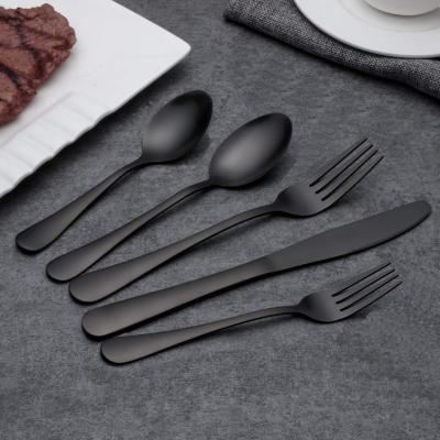 China High Quality And Cheap Viable Black Color Cutlery Flatware Sets for sale