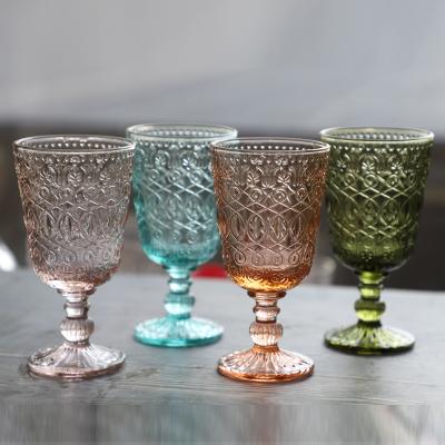 China Wholesale Colored Goblet Drinking Cup Wine Water Glass Wine Glass for sale