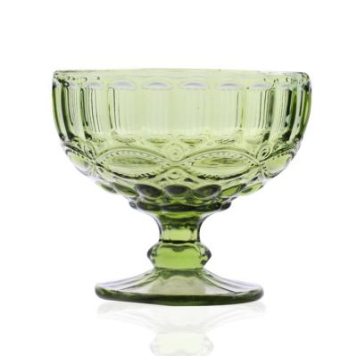 China 2021 modern new design factory price embossed colorful wholesale glassware for sale