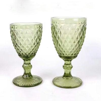 China Wholesale Green Glass Wine Goblet for Wedding and Bar Event for sale