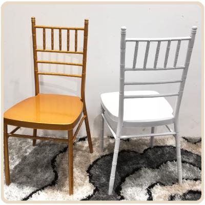 China Modern Wholesale DEACORY Gold Metal Steel Pipe Wedding Hotel Banquet Dining Chairs for sale