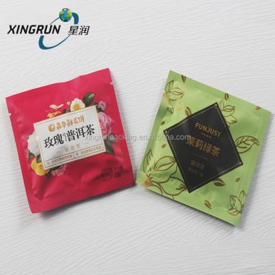 China Recyclable 3 Sides Sealed Aluminum Foil Lined Small Wrapped Empty Organic Roasted Tea Packaging Bag Bag for sale