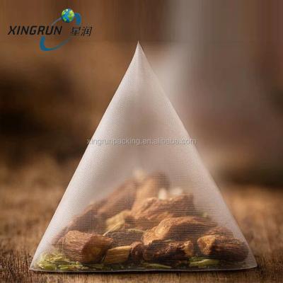 China Custom Printed Biodegradable Empty Different Hotels Label Pyramids Bath Tea Bags for sale