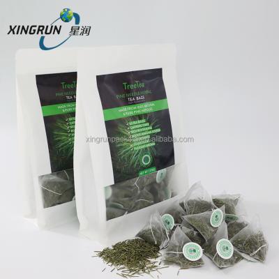 China Wholesale Biodegradable Pure Organic Herbal Pure Herbal Tea Bag Clear Mesh Pyramid Pyramid Needle Pine Stocked Filter Bag for sale