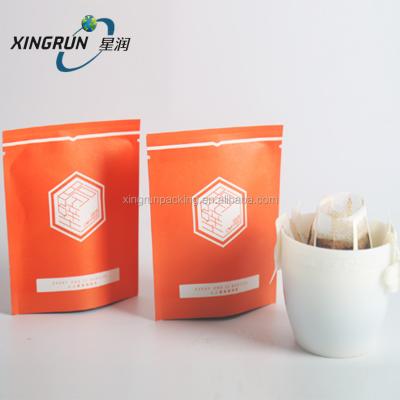 China Recyclable Small Envelope Coffee Package Bag Covers Sleeve, Lined Aluminum Foil Packaging Bag For Drip Coffee Filter Sleeve Bag for sale