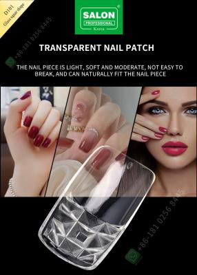 중국 Glass Square Shape Highly Transparent and Traceless Nail Pieces Half Cover False Nail Tips 판매용