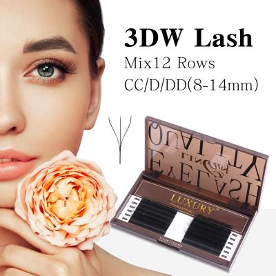 China 3D W-vormige valse wimperverlengingen CC/D/DD Curl Natural Dikke stijl 12 rijen Extra dikke cosplay wimpers Te koop