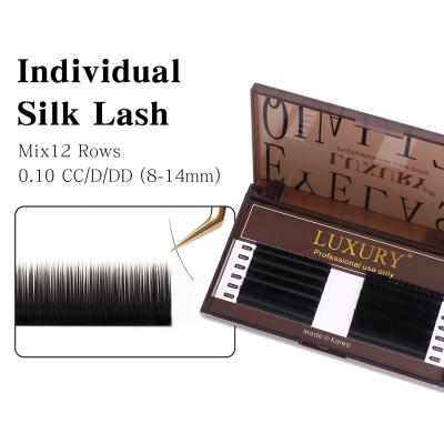 China 8-14mm Individual False Eyelashes CC/D/DD Curling Volume Eyelash Extension Double Tips Cashmere YY Lash Extension for sale