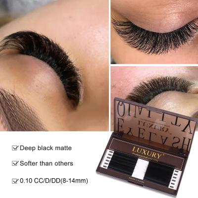 China Prefabricado Volumen fácil de despejar Lashes 8-15mm Naturalmente suave Densa pestañas falsas 12 filas en venta