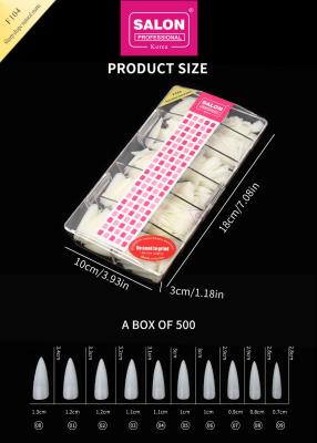 China Long Stiletto Nail Tips Full Cover Fake Nail Tips with Box Natural Matte False Nails for sale