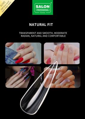 China Professional ABS Sharp Shape Fake Nails Full Clear Acrylic False Nail Tips 12 Sizes For Home DIY for sale